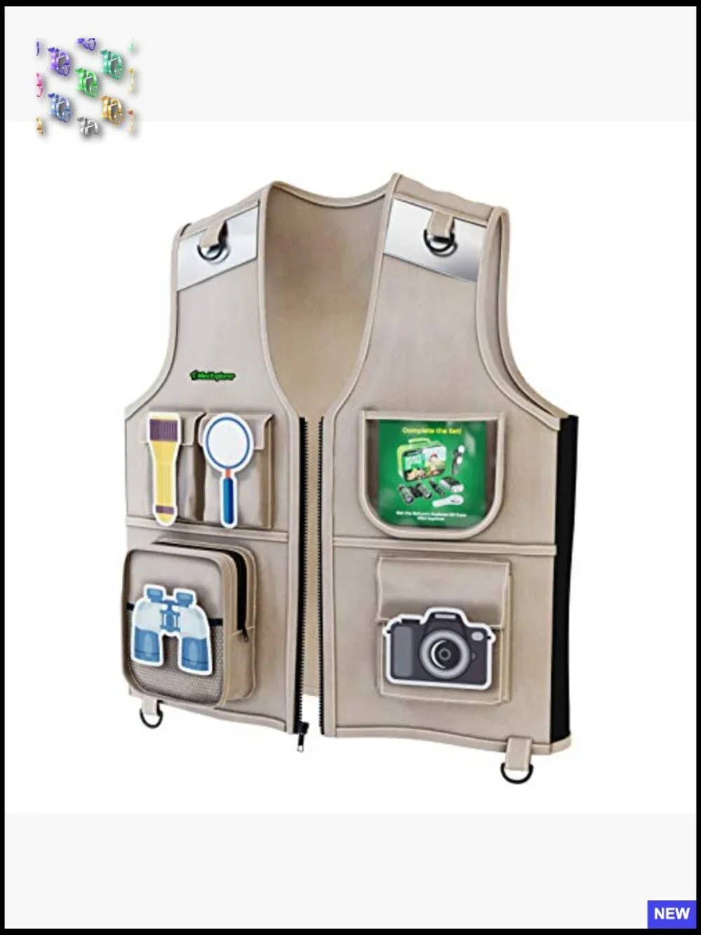 Kids Explorer Vest and Hat Costume Set Outdoor Adventure Pretend Play